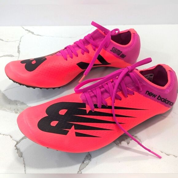 New Balance men's size 12 truck & field pink purple spike running sox sneaker - Picture 1 of 10